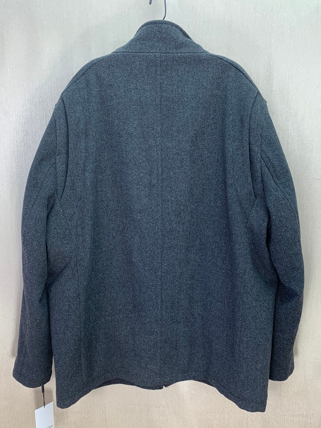 NWT - CALVIN KLEIN grey stripe Wool Blend Full Zip Over Coat Jacket - XL