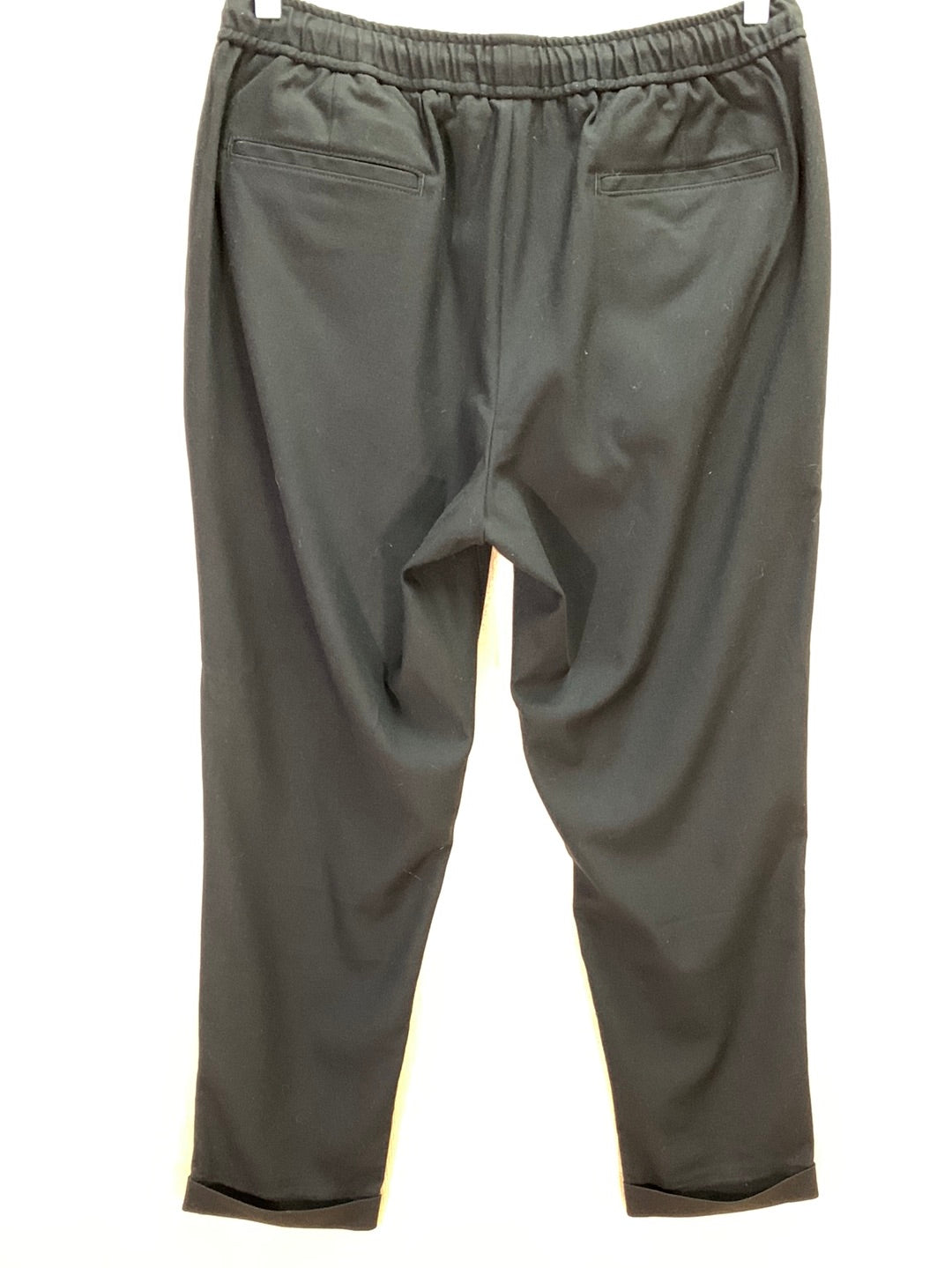 OPEN EDIT black Elastic Waist Drawstring Stretch Pants - M