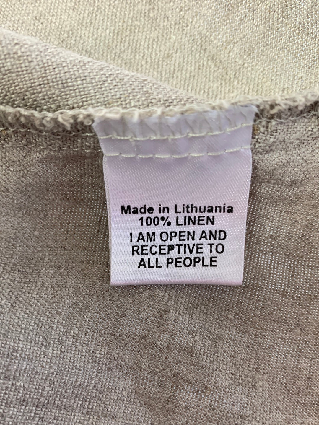 FLAX oatmeal tan Linen 32.5" Long Midi Maxi Pull On Skirt - L