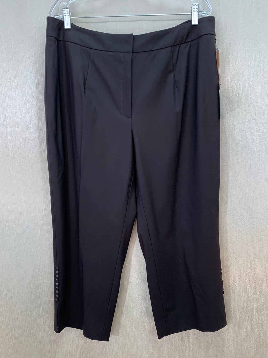 NWT - TESORI WOMAN ash brown Wool Unlined Cropped Pants - 16W