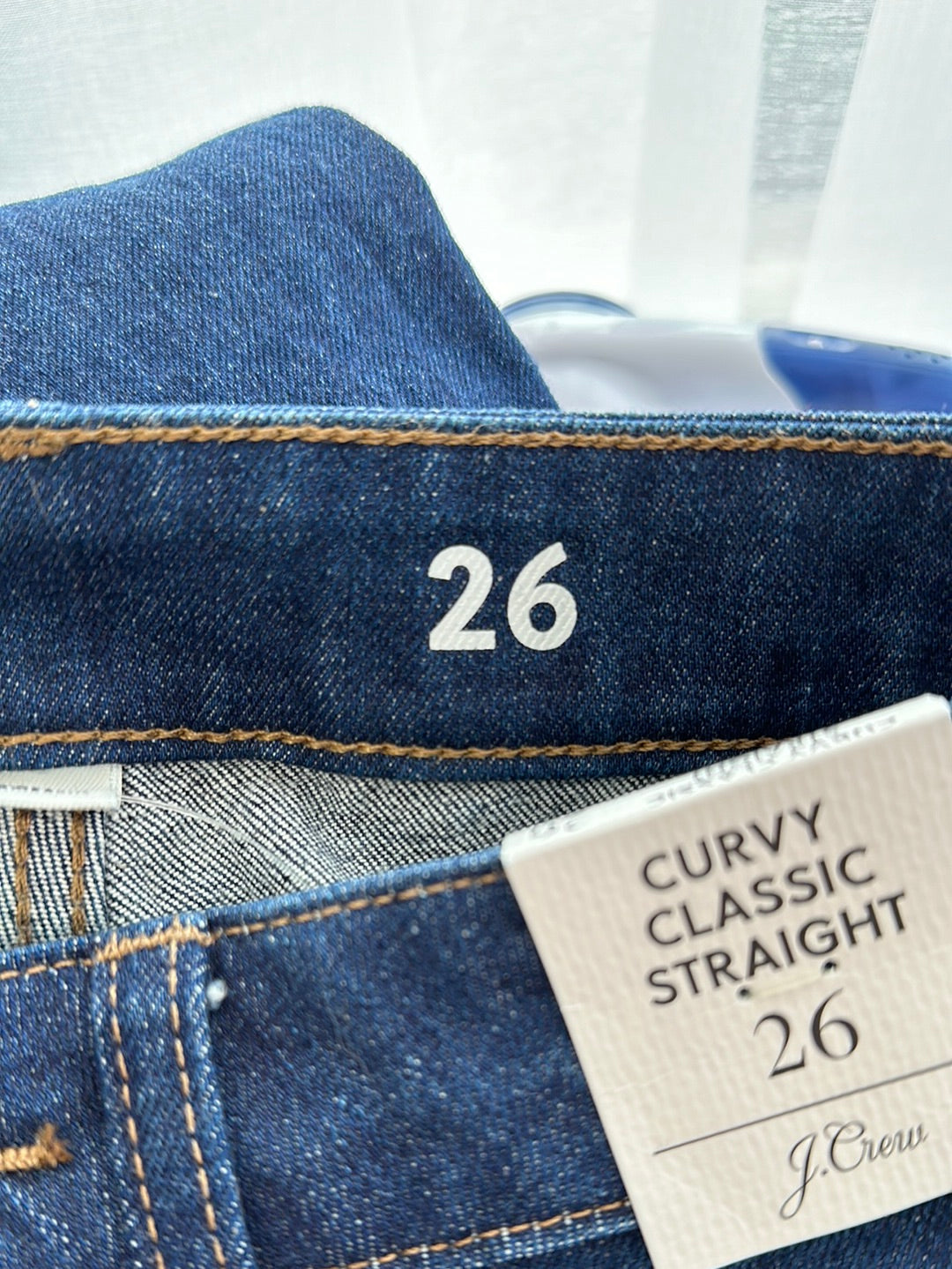NWT - J. CREW dark wash Curvy Classic Straight Leg Jeans - 26