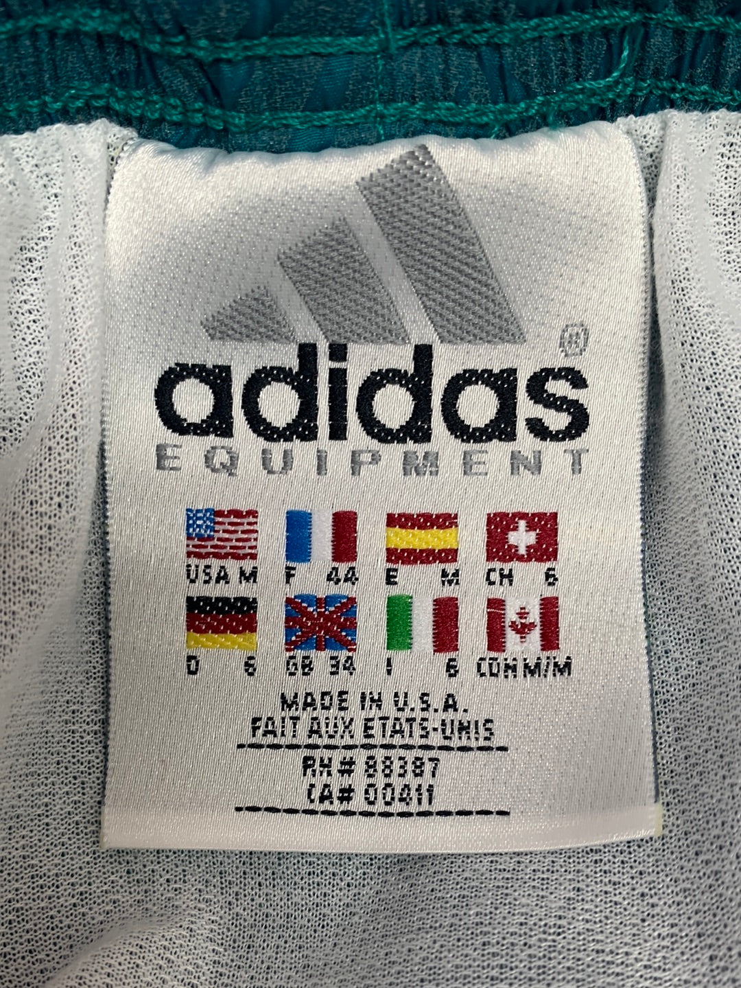 NWT Vintage - ADIDAS teal print illumiNITE Reflective Fabric Shorts - Medium