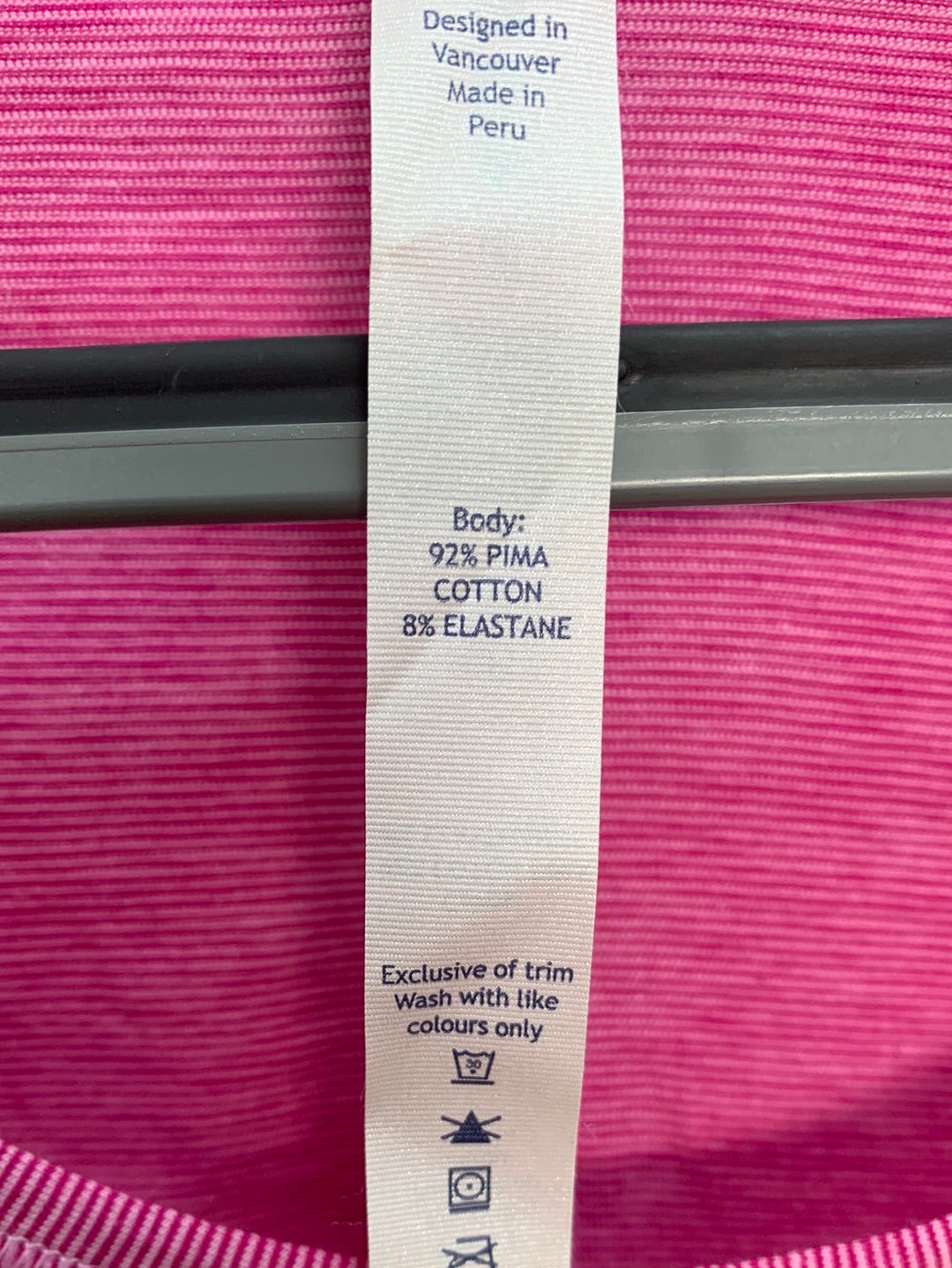 NWT - LULULEMON pink stripe Yogini 5 yr Long Sleeve Tee Shirt - 6