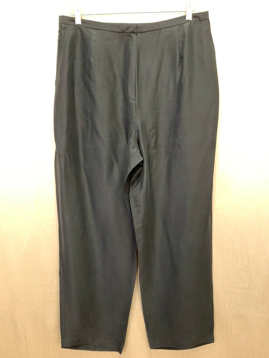 EILEEN FISHER black Washable 100% Silk Dress Pants - 1X