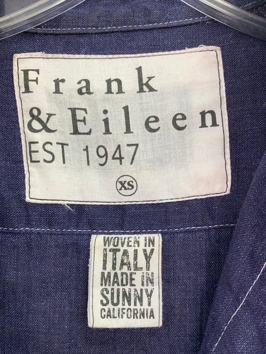 FRANK & EILEEN dark blue Linen Eileen Relaxed Button Up Shirt - XS