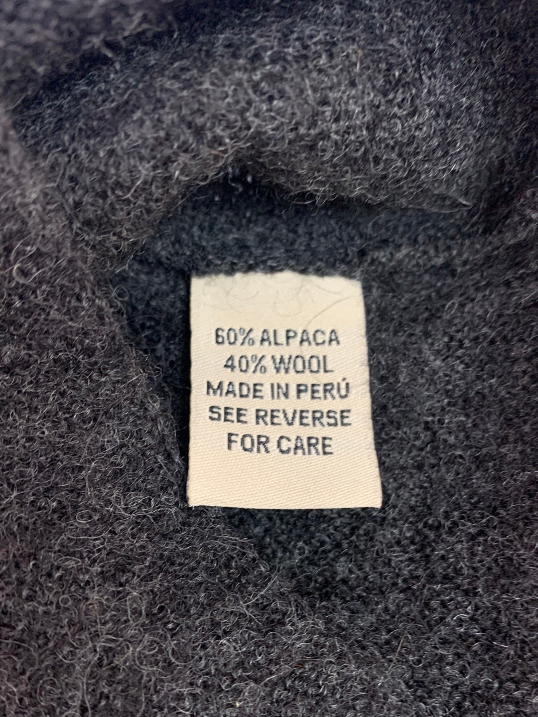 BEYOND THREADS charcoal grey Alpaca Wool Long Sleeve Sweater - S