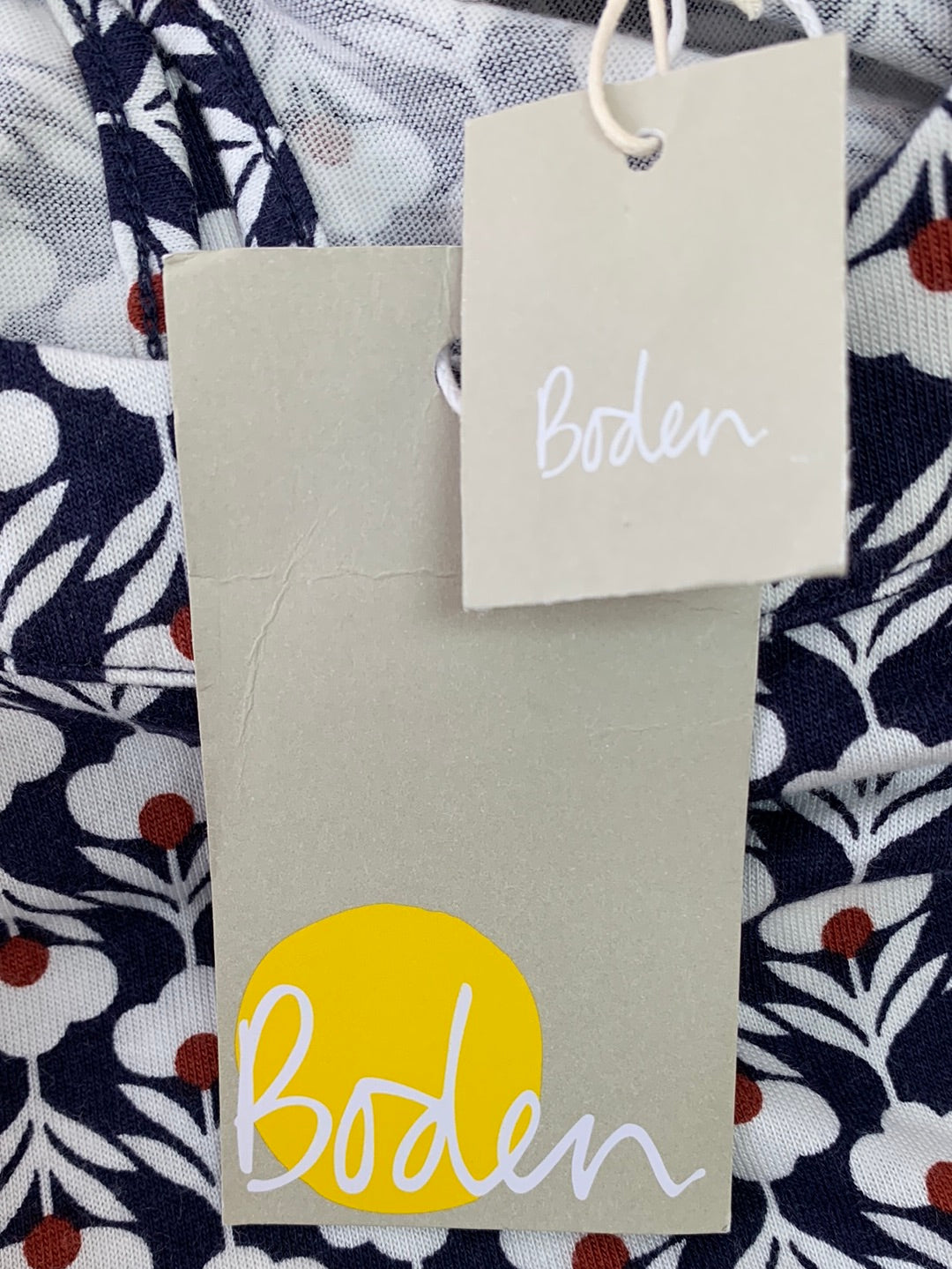 NWT - BODEN navy floral print Modal Blend 3/4 Sleeve Shirt - US 6