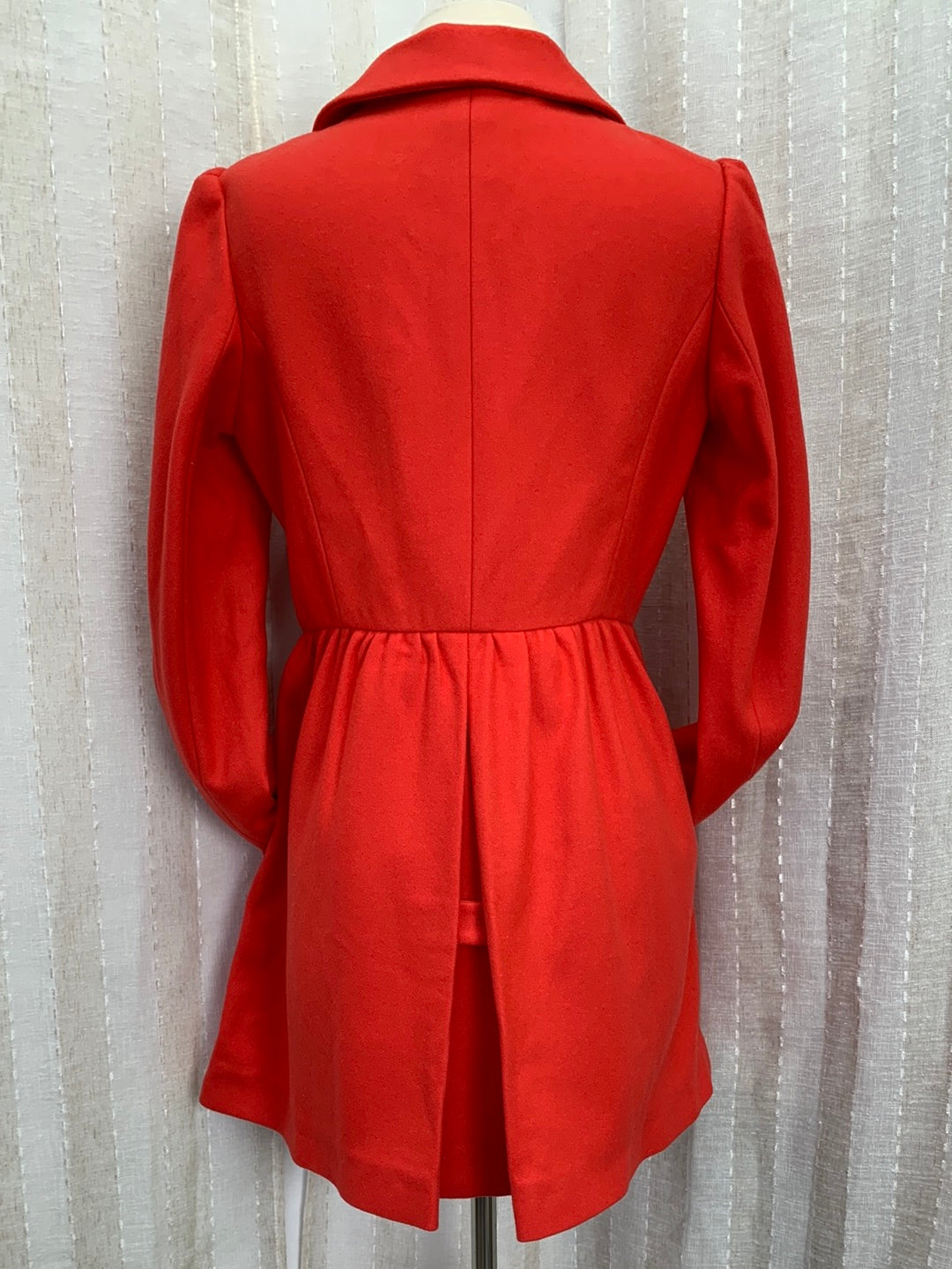 RED VALENTINO red Wool Blend Snap Front Gathered Waist Jacket - 44