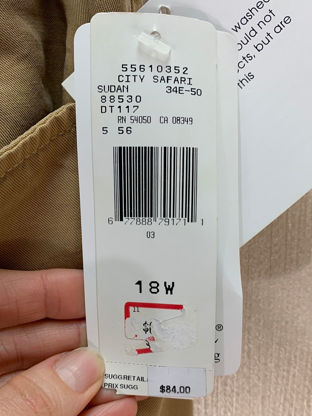 NWT - JONES NEW YORK tan City Safari Tencel Lyocell Pull On Pants - 18
