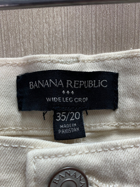 NWT - BANANA REPUBLIC Ecru Wide Leg Crop High Rise Jeans - 35/20