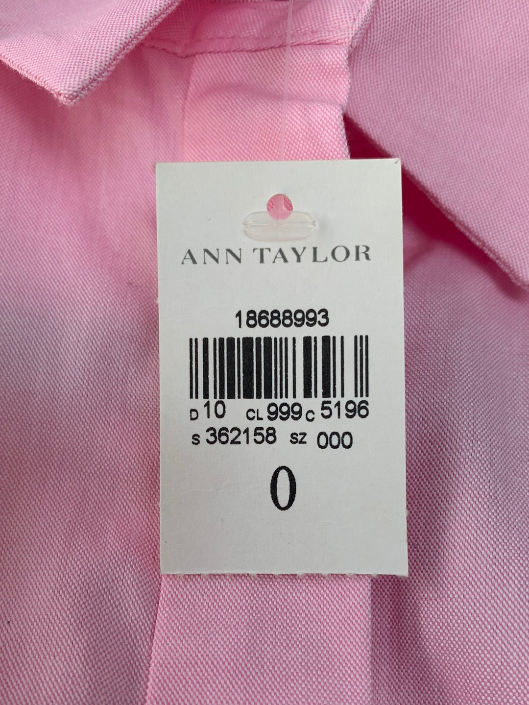 NWT - ANN TAYLOR pink Sleeveless Collar Pleated Button Shirt Dress - 0