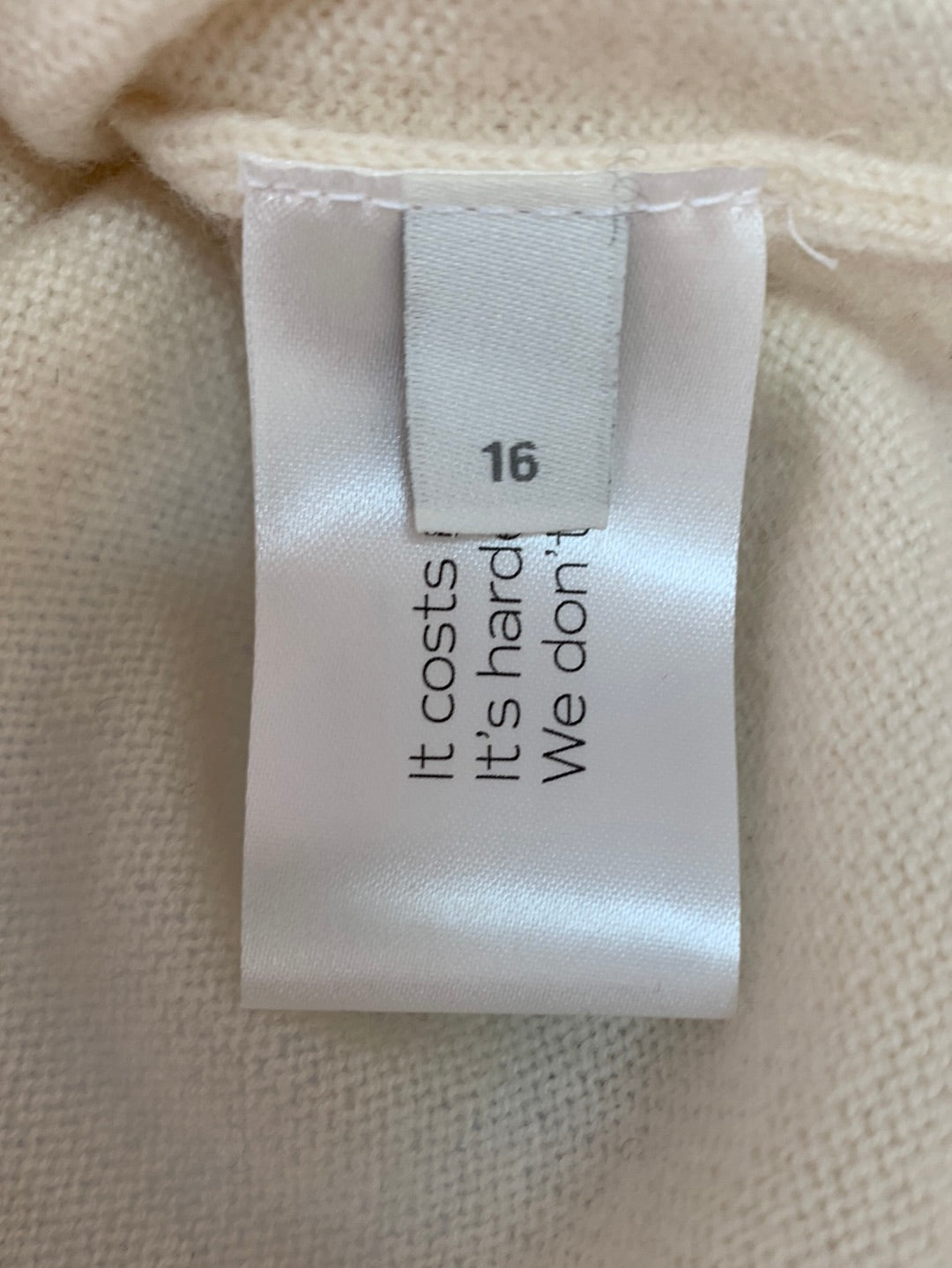 NWT - EVERYBODY & EVERYONE / NAADAM ivory Wool Cashmere Sweater - 16