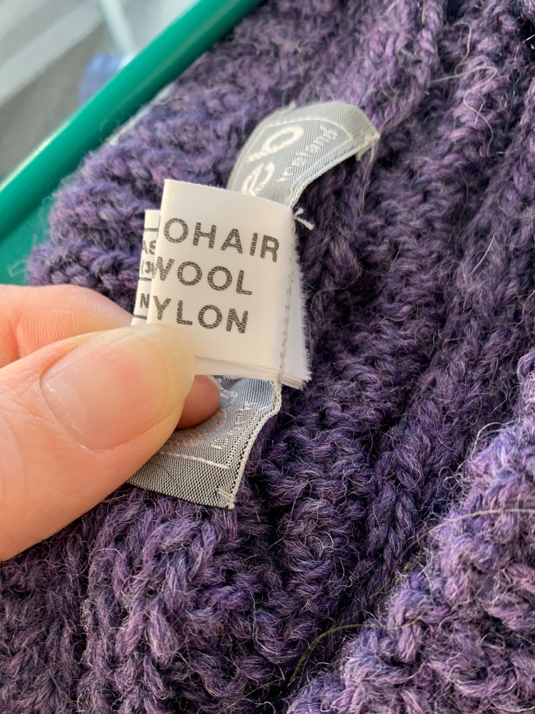VTG - ROSEMARIE B purple Mohair Wool Farm Cardigan Sweater - XL/XXL