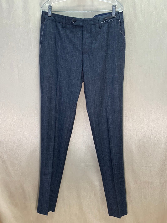 NWT - PT01 charcoal check Wool Super 100's Evo Fit Pants - 50/US 34 (unfinished)