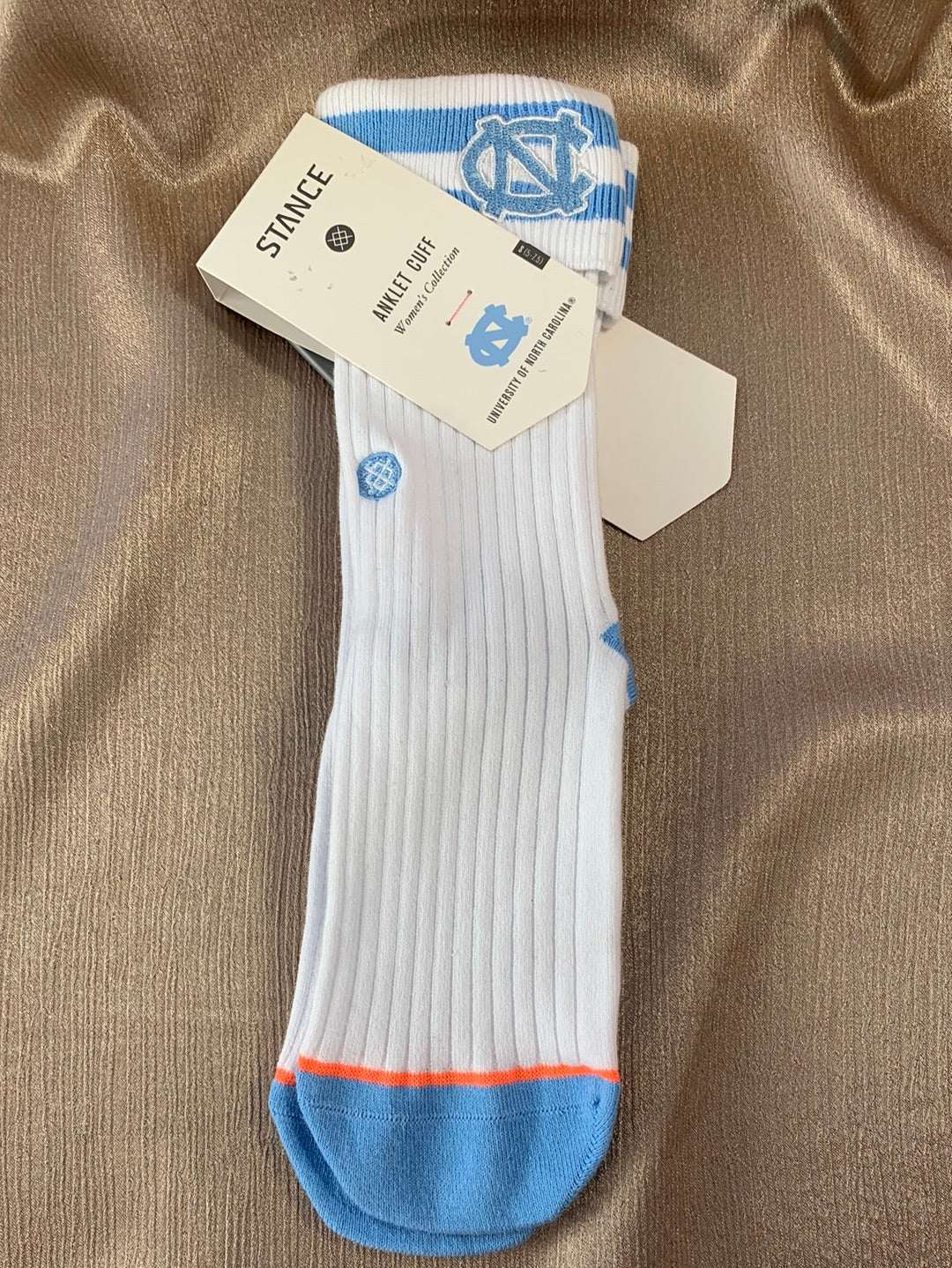 NWT - STANCE white blue Anklet Cuff UNC Carolina Socks - S | 5-7.5