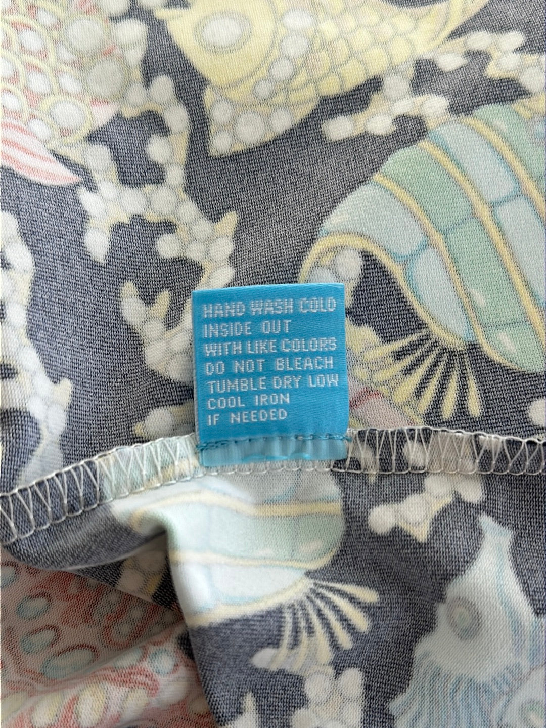 J. MCLAUGHLIN navy Fish Print Catalina Cloth 3/4 Sleeve Sophia Dress - S