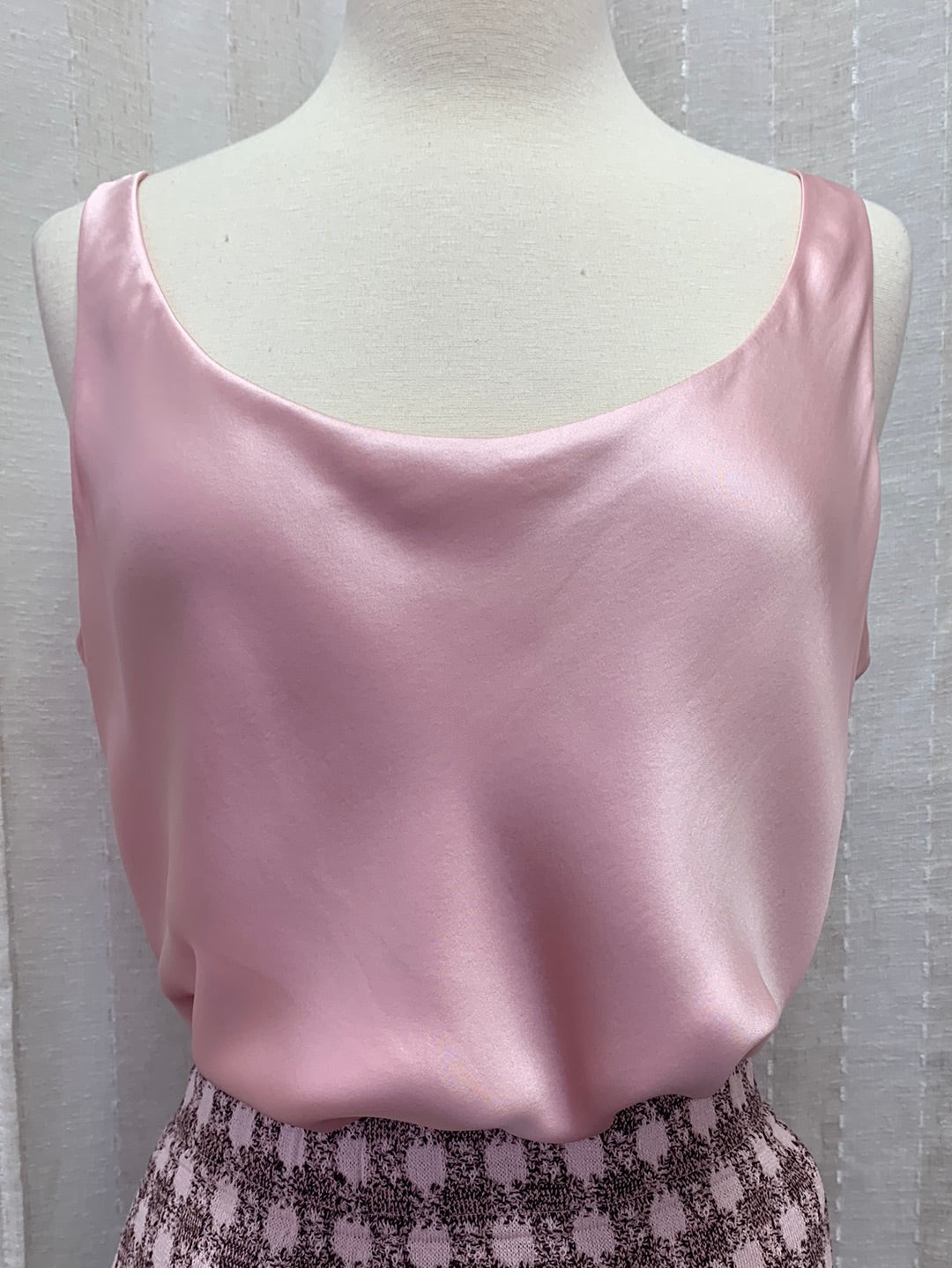DONCASTER pink 100% Silk Sleeveless Blouse / Cami - 12