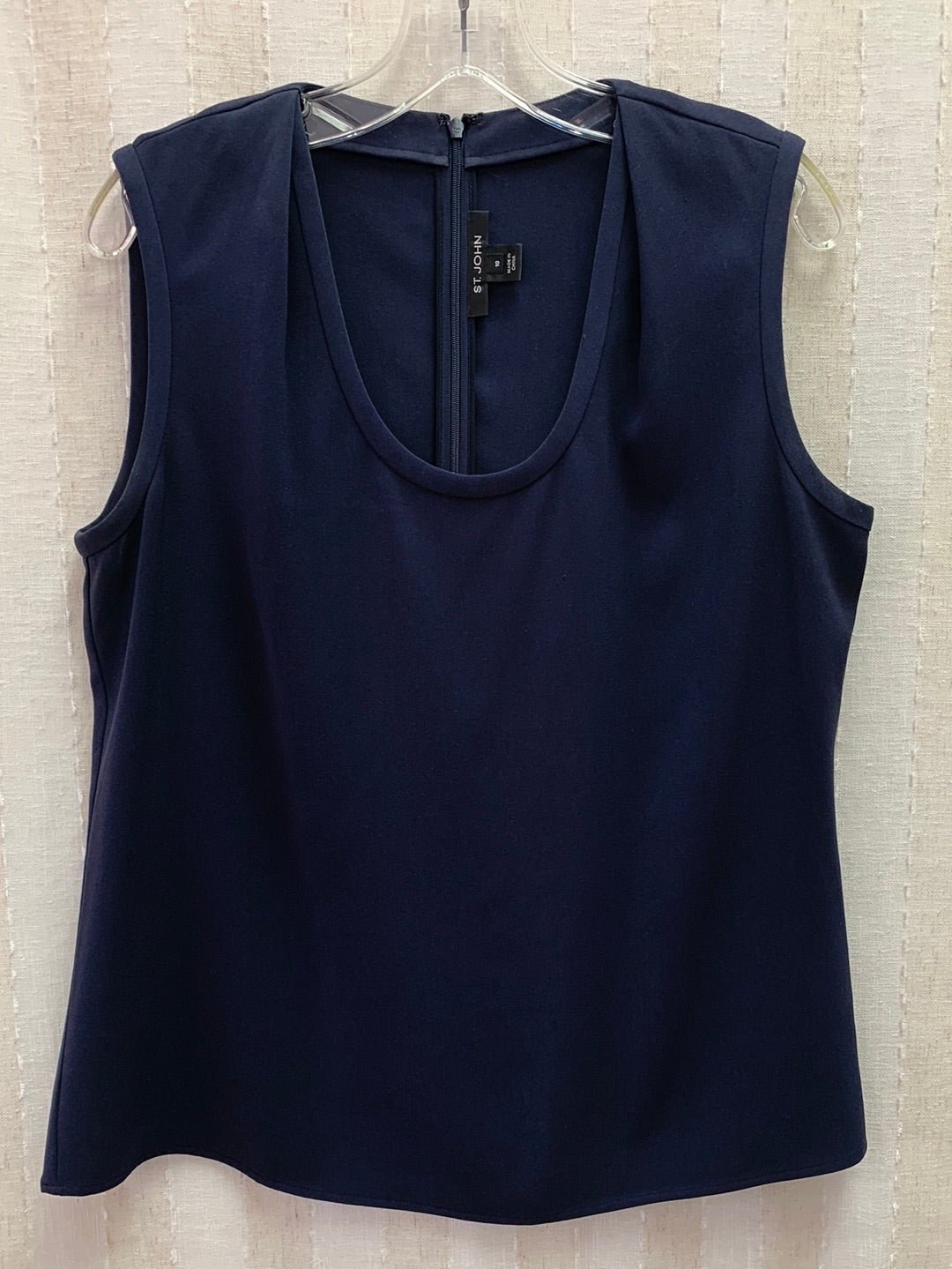 ST JOHN navy Triacetate Blend Sleeveless Top / Blouse - 10