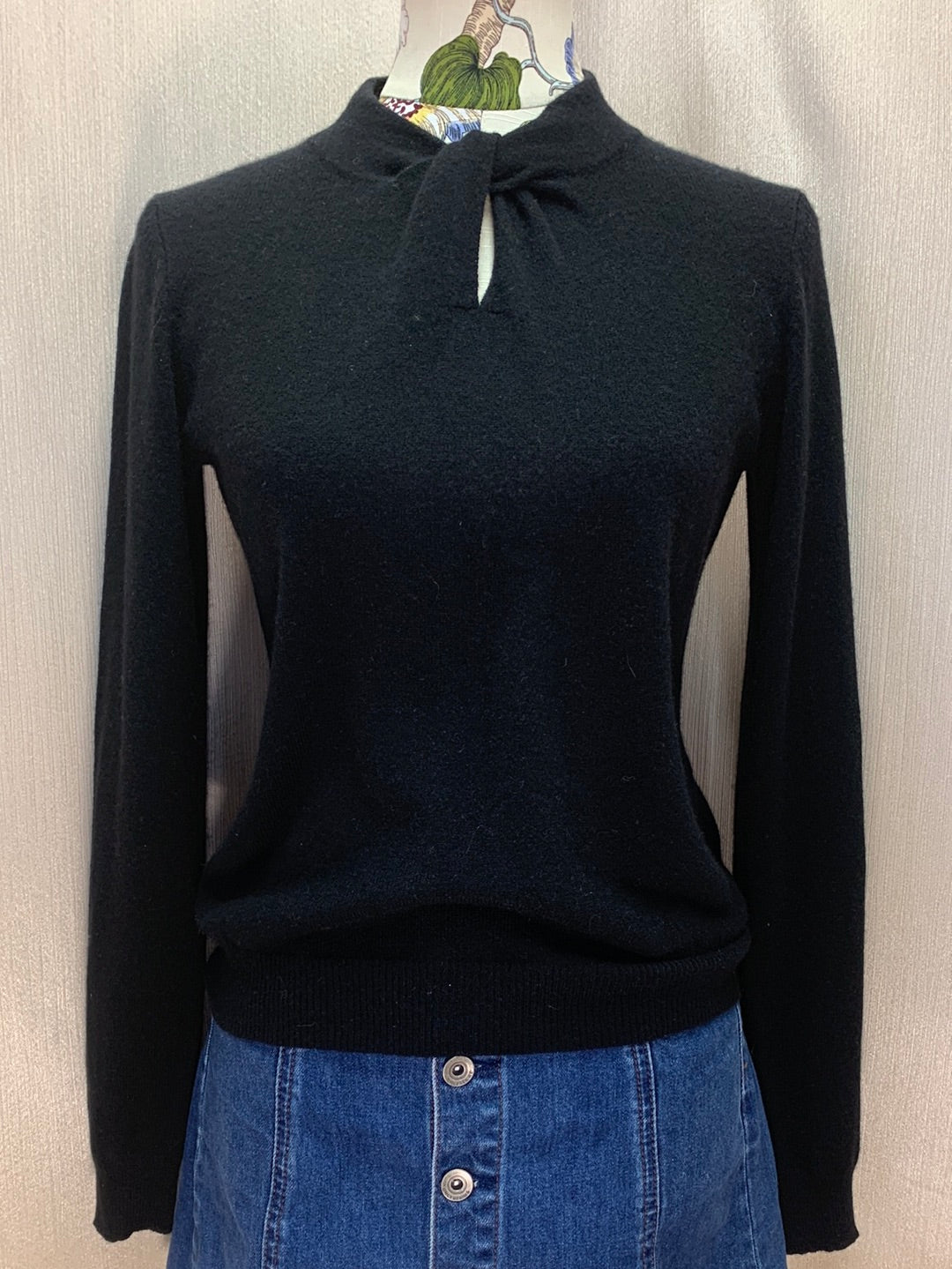 AUTUMN CASHMERE black 100% Cashmere Long Sleeve Sweater - S