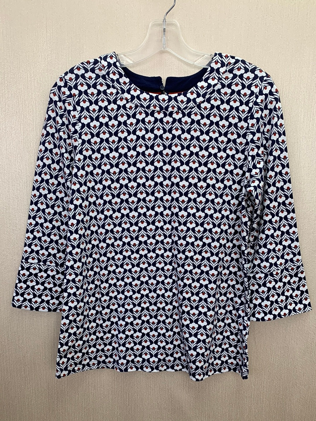 NWT - BODEN navy floral print Modal Blend 3/4 Sleeve Shirt - US 6
