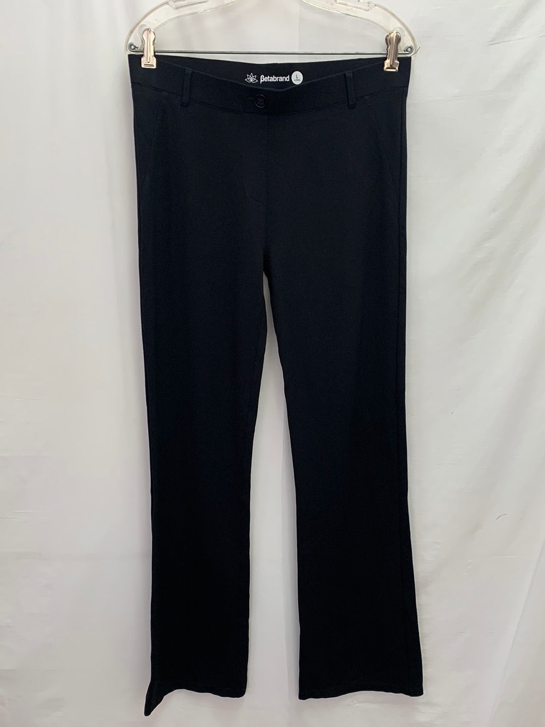 BETABRAND black Boot-Cut Classic Dress Pant Yoga Pants - Large Long