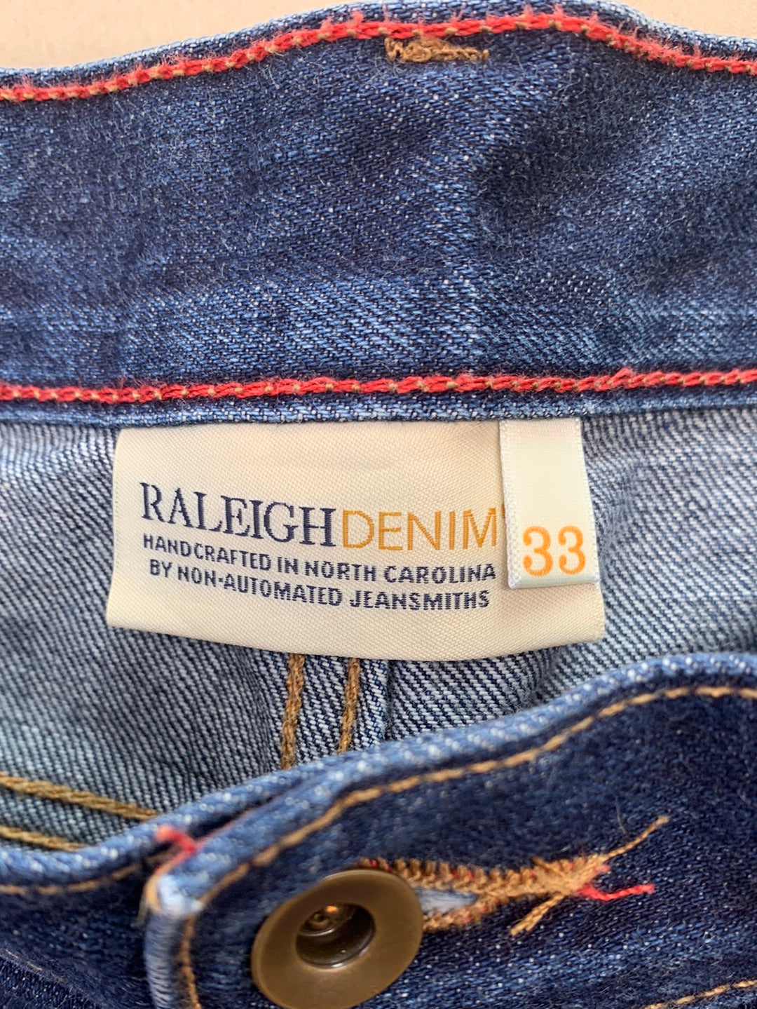 RALEIGH DENIM dark wash Slim Fit Straight Leg Jones Jeans - 33