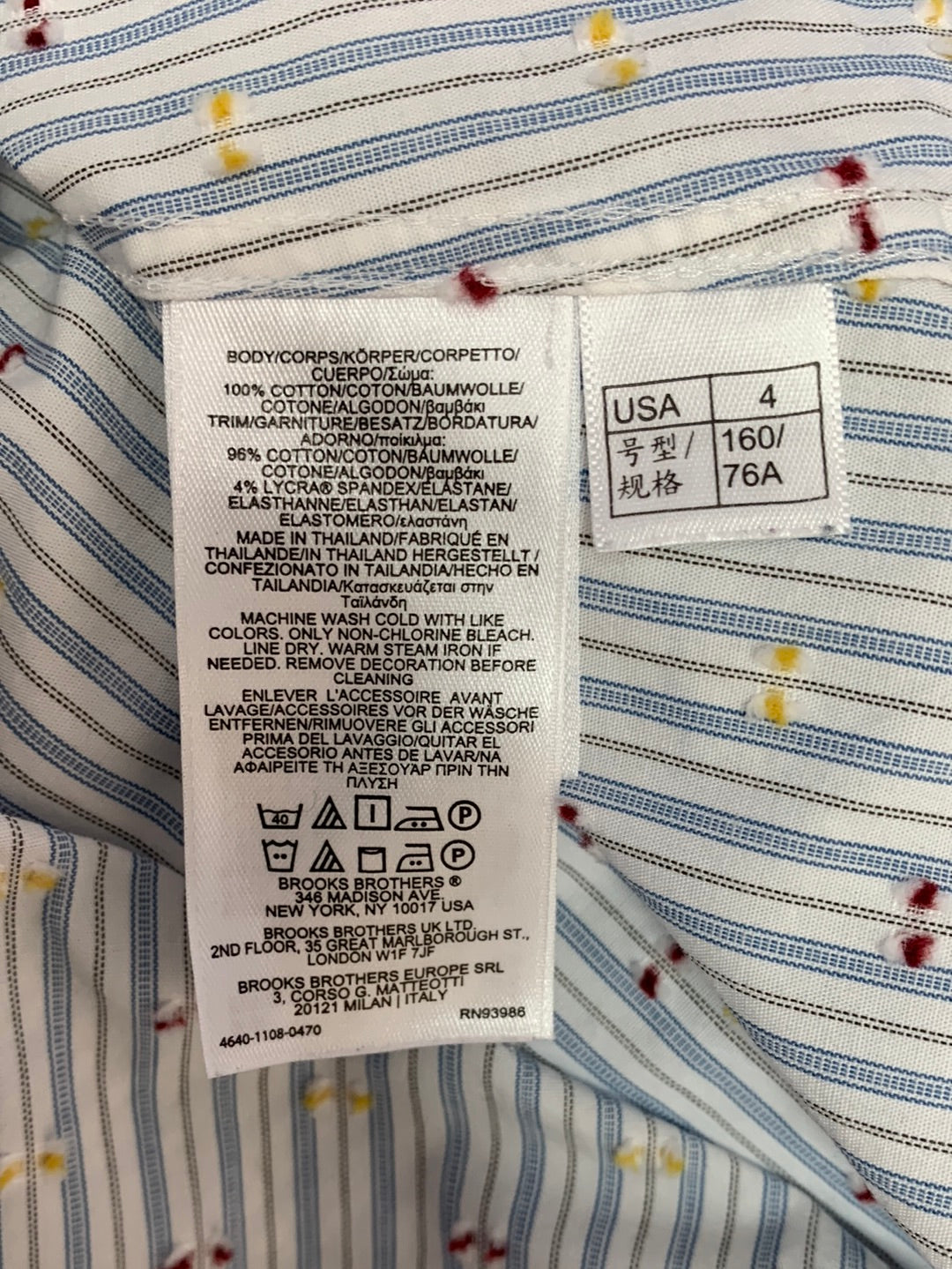 BROOKS BROTHERS blue stripe Button Up Long Sleeve Shirt - 4