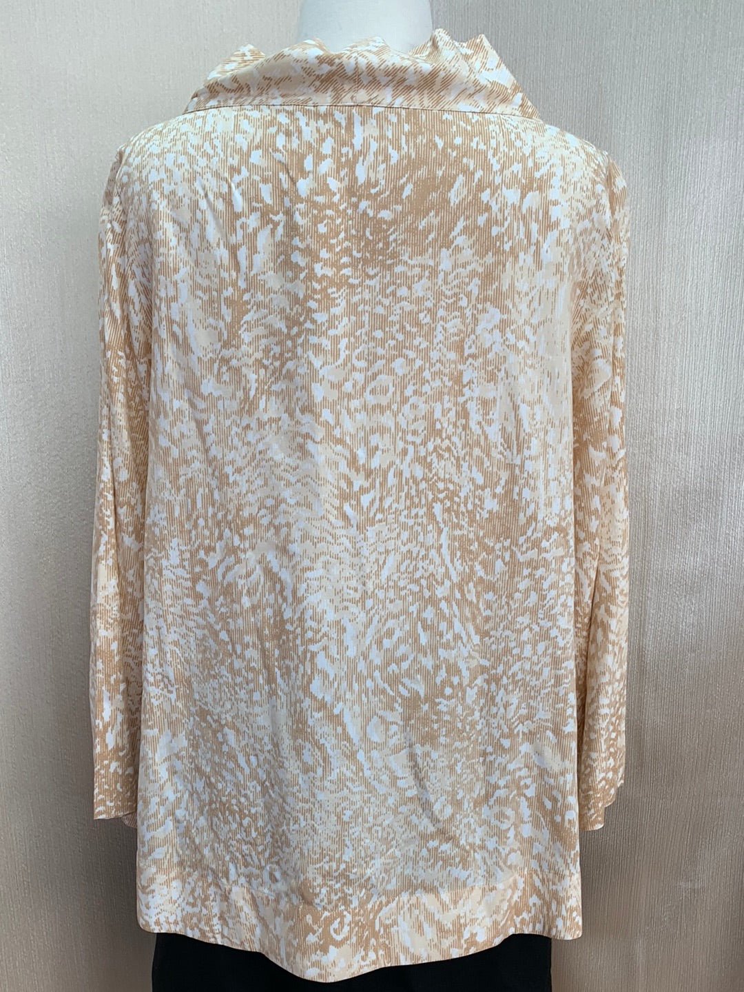 NWT - SOFT SURROUNDINGS golden tan Animal Print Rayon Adrienne Top - S