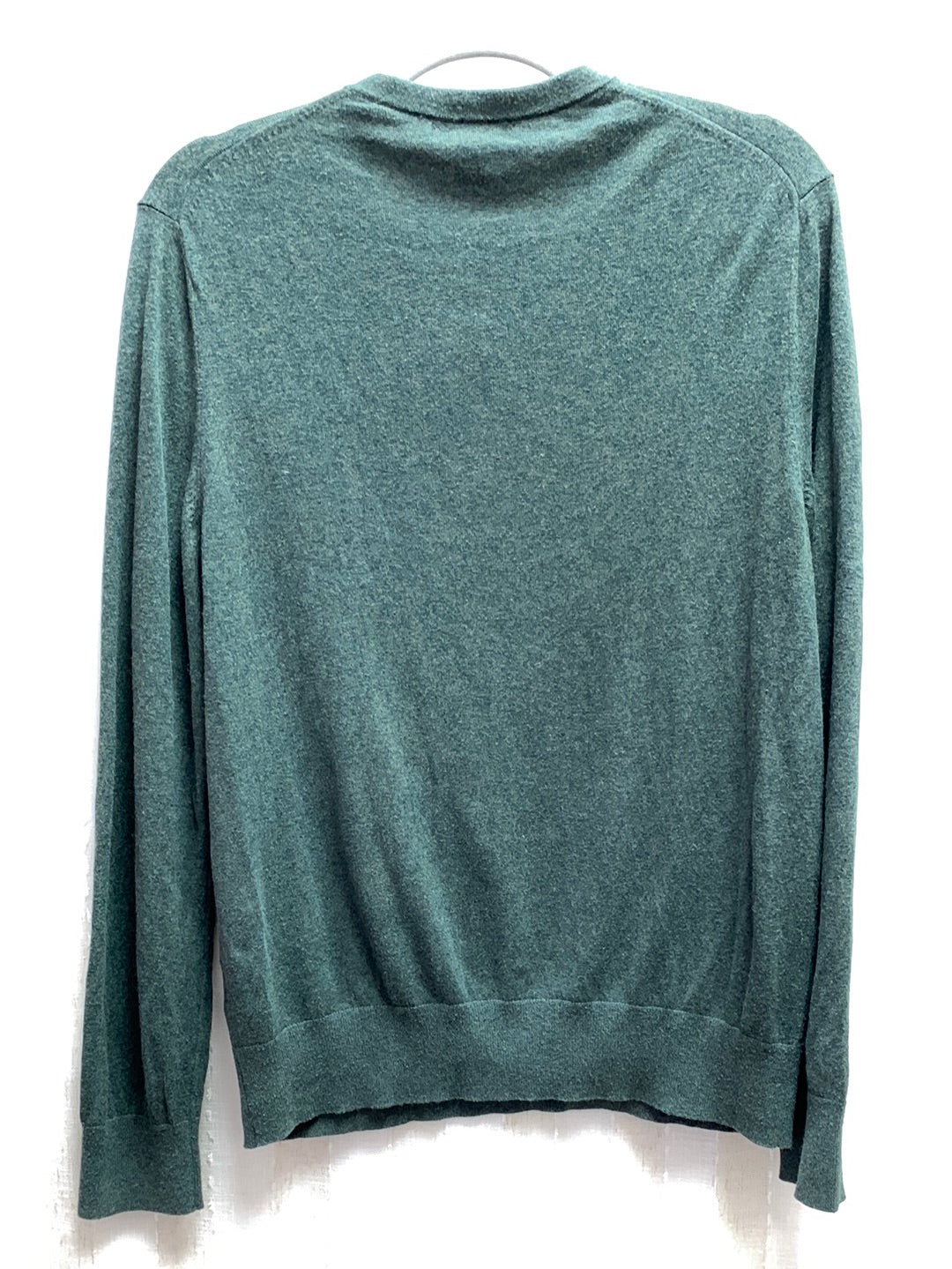 BANANA REPUBLIC marled green navy Luxury Silk Cotton Cashmere Sweater - Large