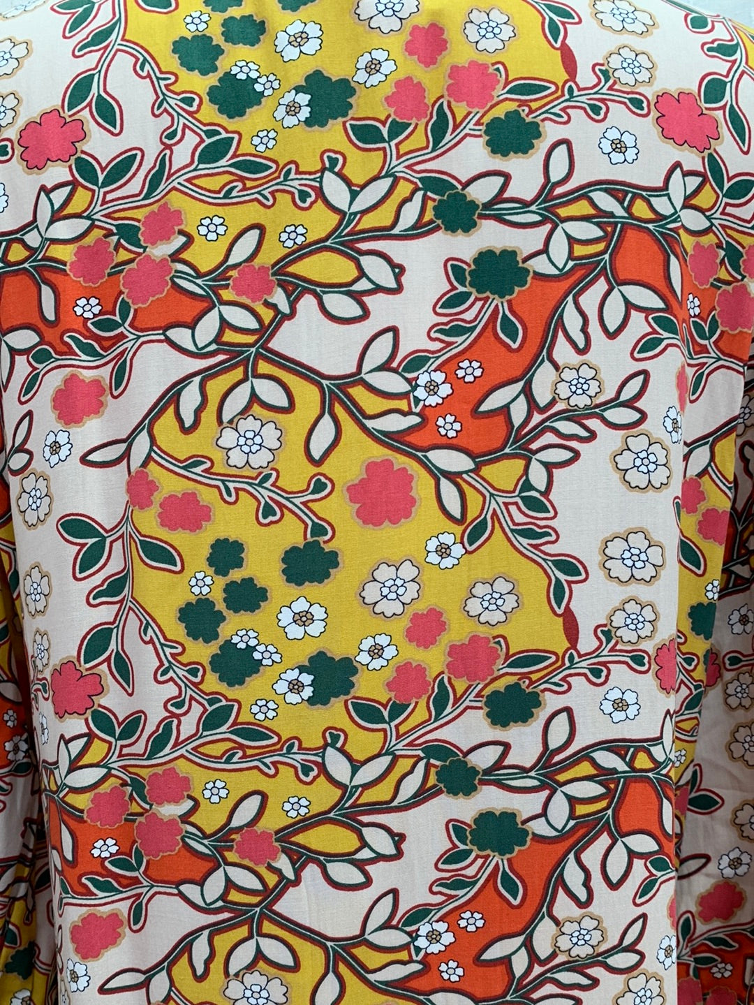 NWT - NATURAL LIFE mustard yellow Floral Twiggy Mini Shirt Dress - Medium