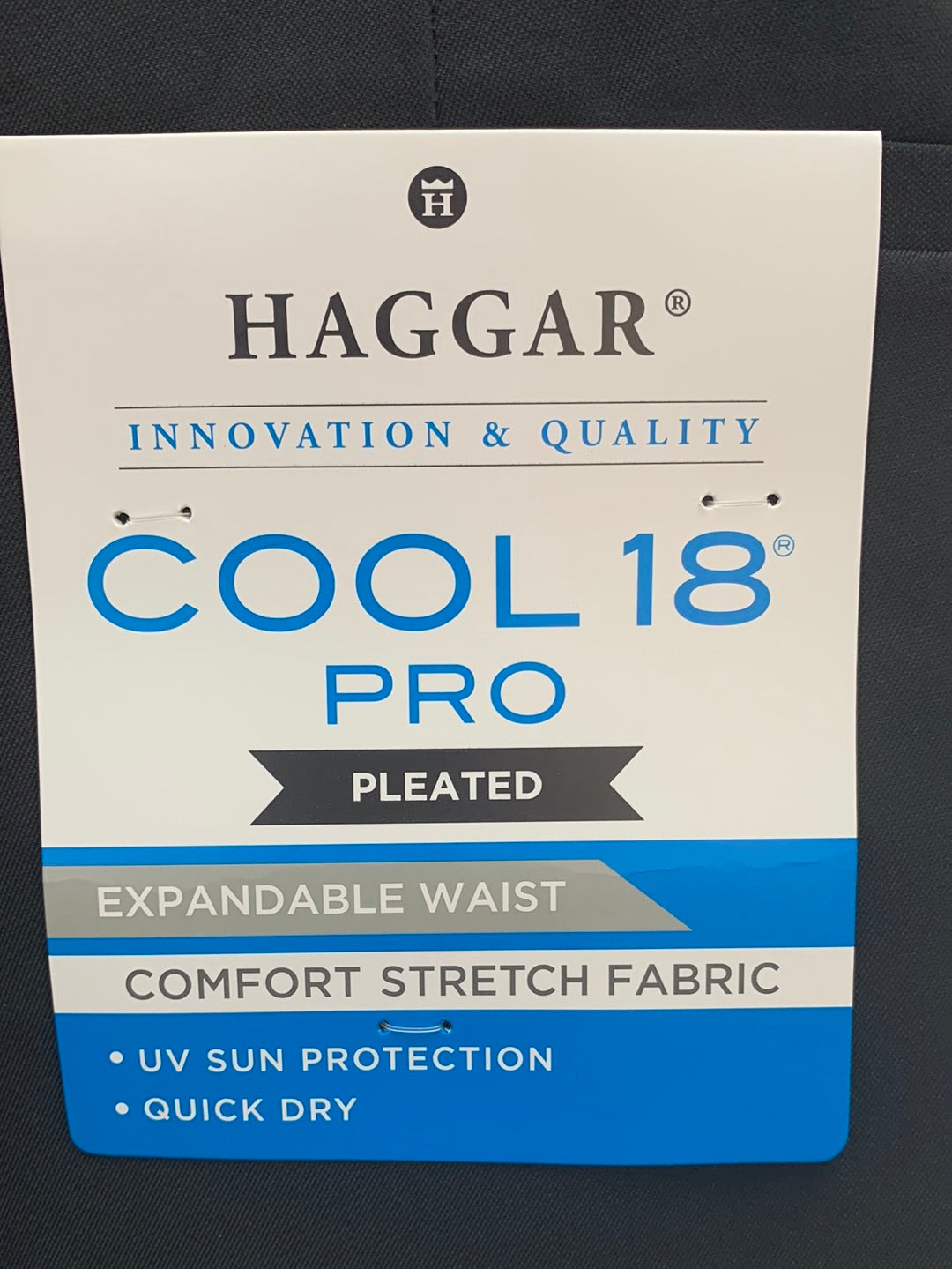 NWT - HAGGAR black Cool 18 Pro Pleated 10.5" Golf Shorts - 48W