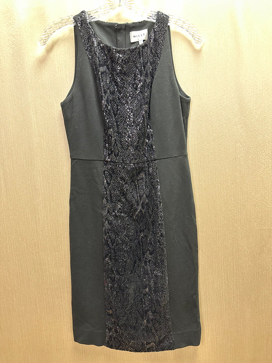 NWT - MILLY black Sequined Cocktail Evening Sleeveless Mini Party Dress - 4