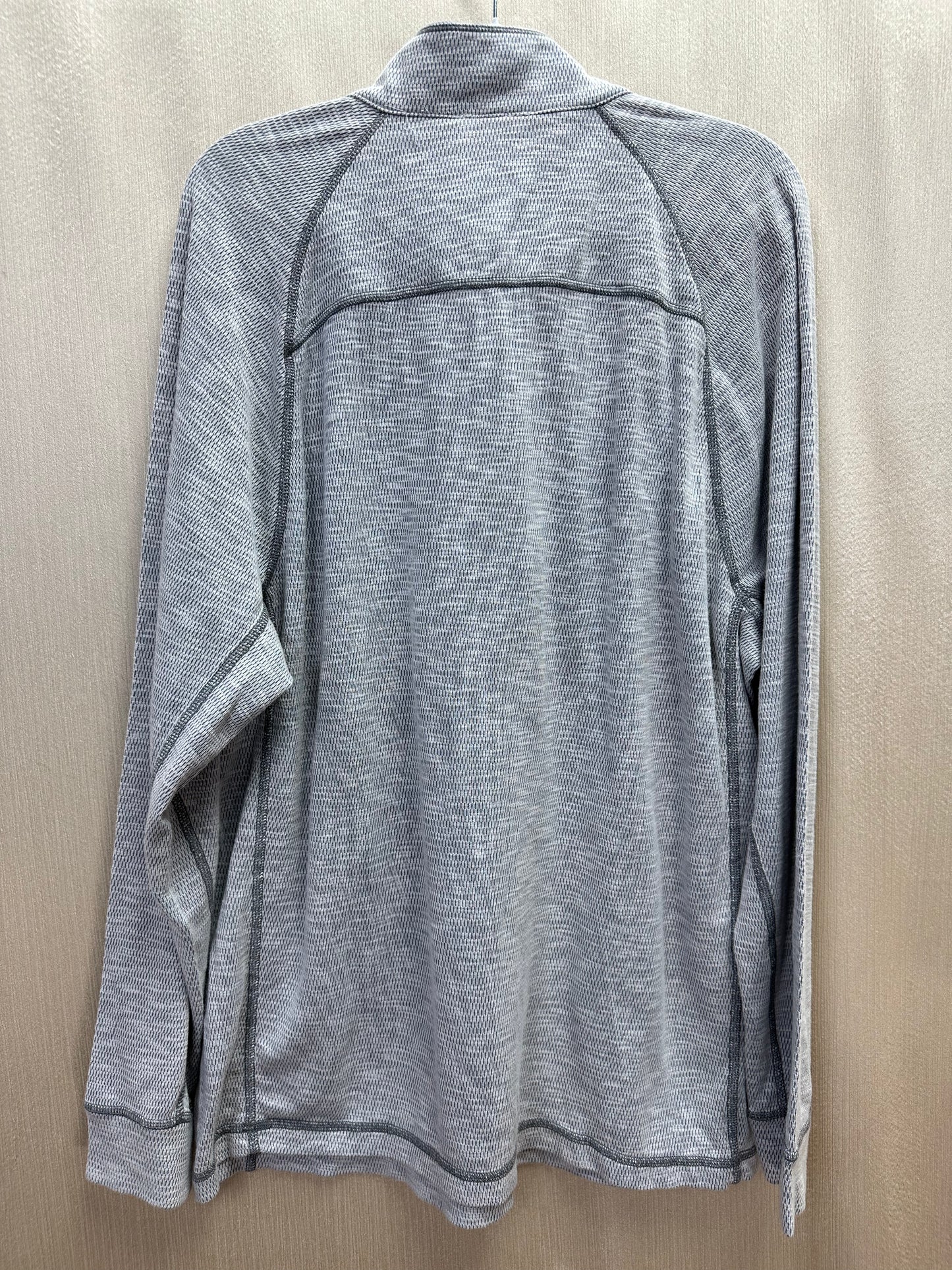 NWT - TOMMY BAHAMA gray Reversible Barrier Beach Half Zip Pullover - L