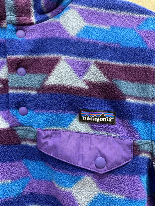 PATAGONIA blue purple Guatemalan Tango Snap T Synchilla Fleece Pullover - XS