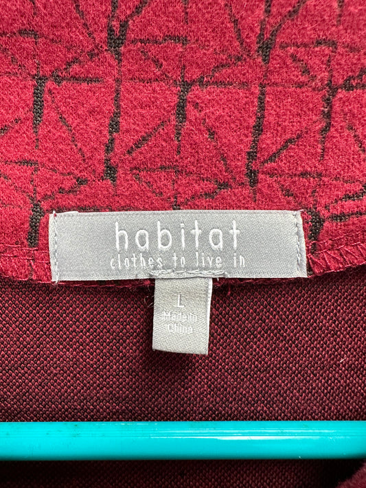 HABITAT red black Pattern Cotton Blend Lagenlook Button Up Shirt / Jacket - L
