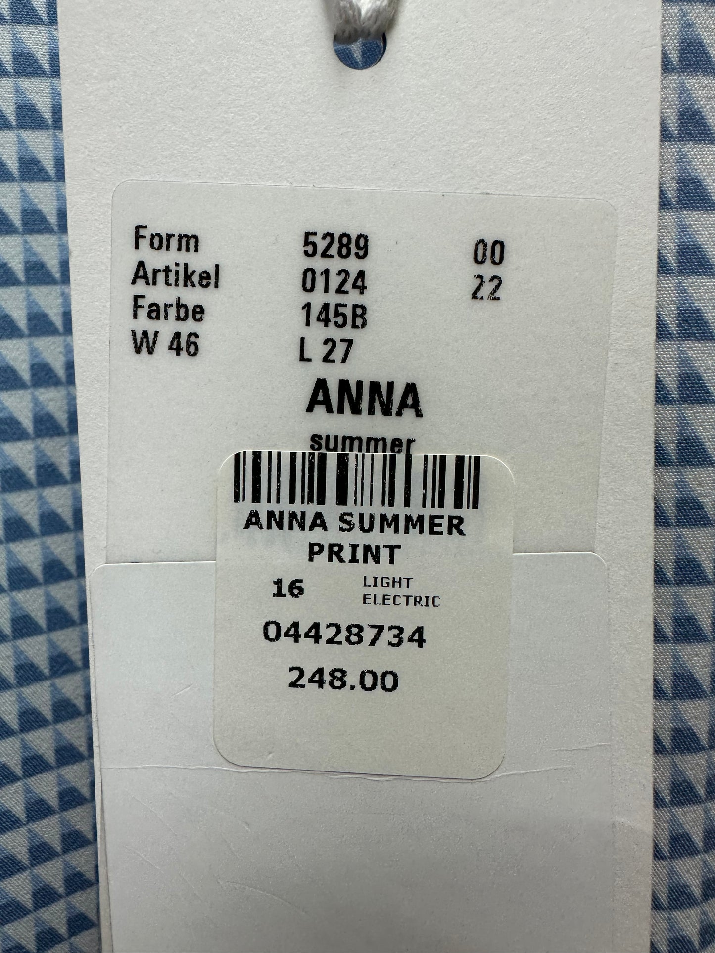 NWT - MAC JEANS light electric blue Houndstooth Pull On Anna Pants - 46 | US 16