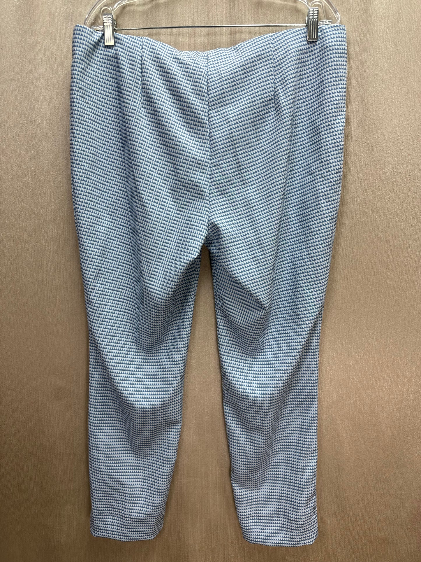 NWT - MAC JEANS light electric blue Houndstooth Pull On Anna Pants - 46 | US 16