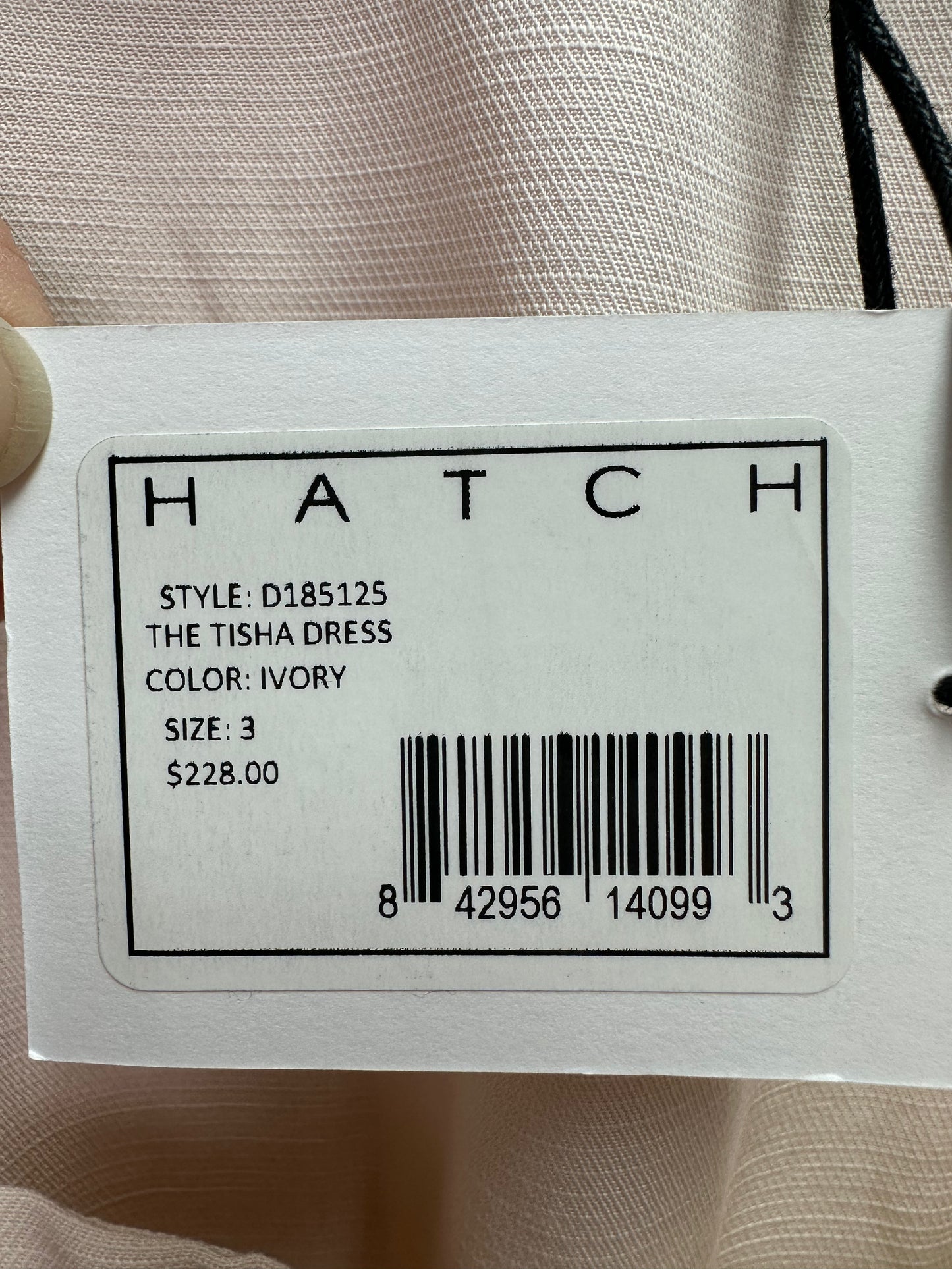 NWT - HATCH ivory Tencel Linen Blend Ruffle Hem Midi Maternity Tisha Dress - 3 | L