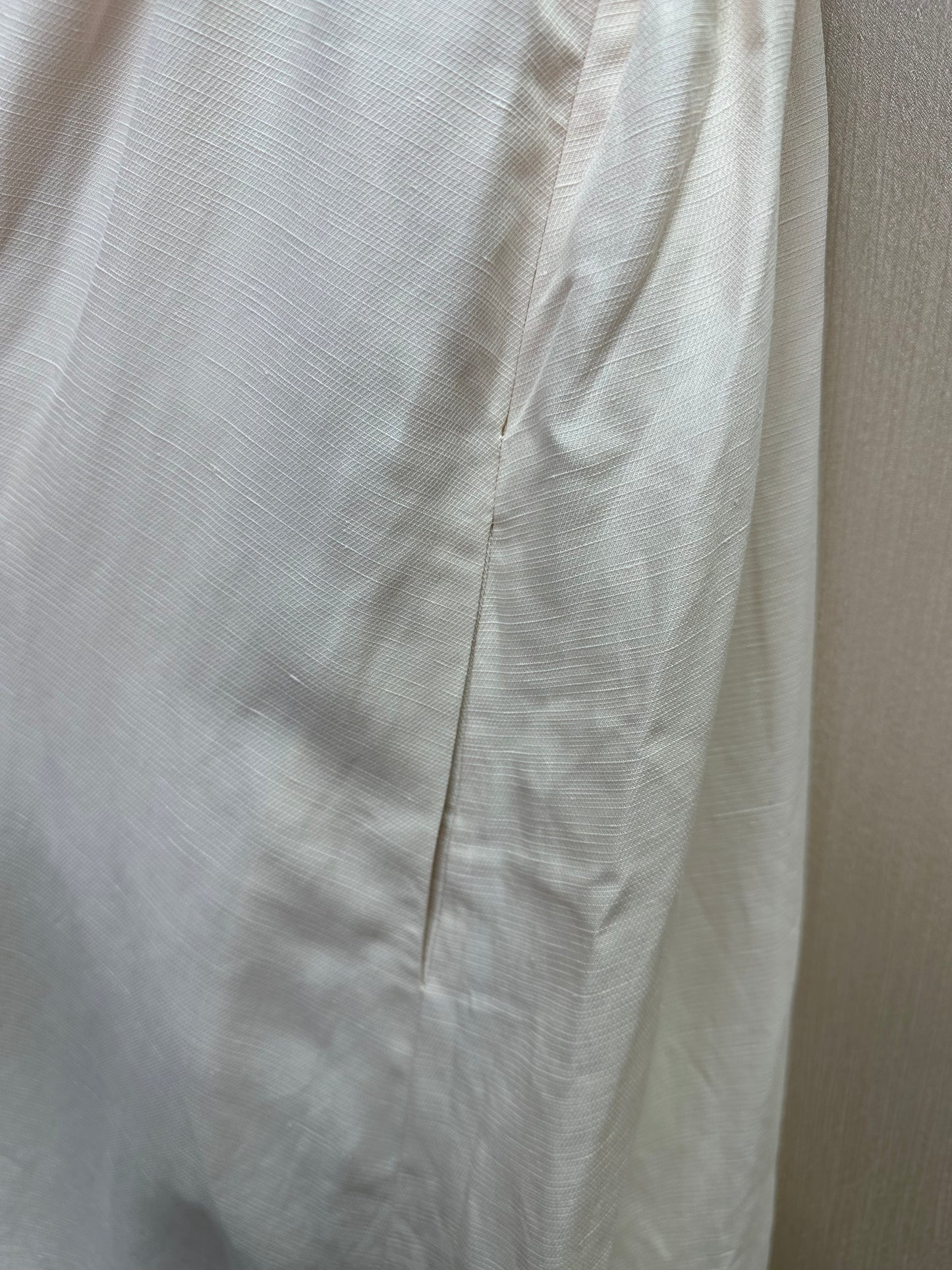 NWT - HATCH ivory Tencel Linen Blend Ruffle Hem Midi Maternity Tisha Dress - 3 | L