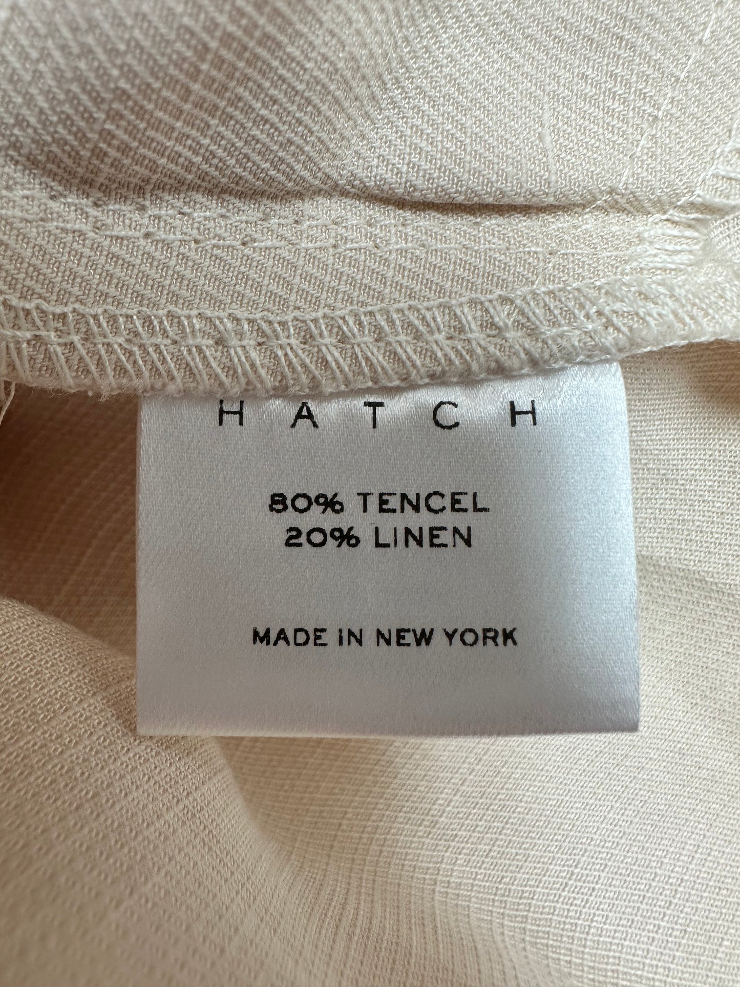 NWT - HATCH ivory Tencel Linen Blend Ruffle Hem Midi Maternity Tisha Dress - 3 | L