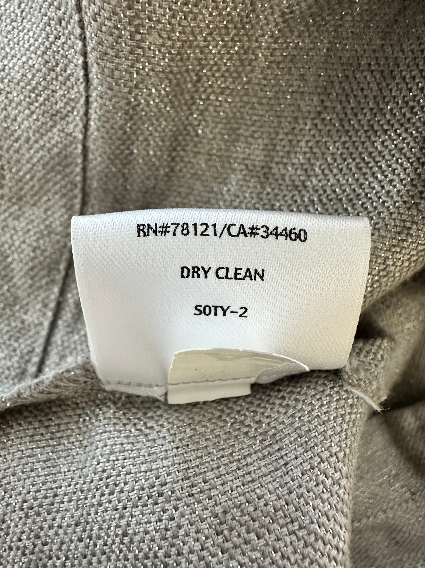 EILEEN FISHER smoke gray 96% Linen Shimmer Knee Length Cami Dress - M