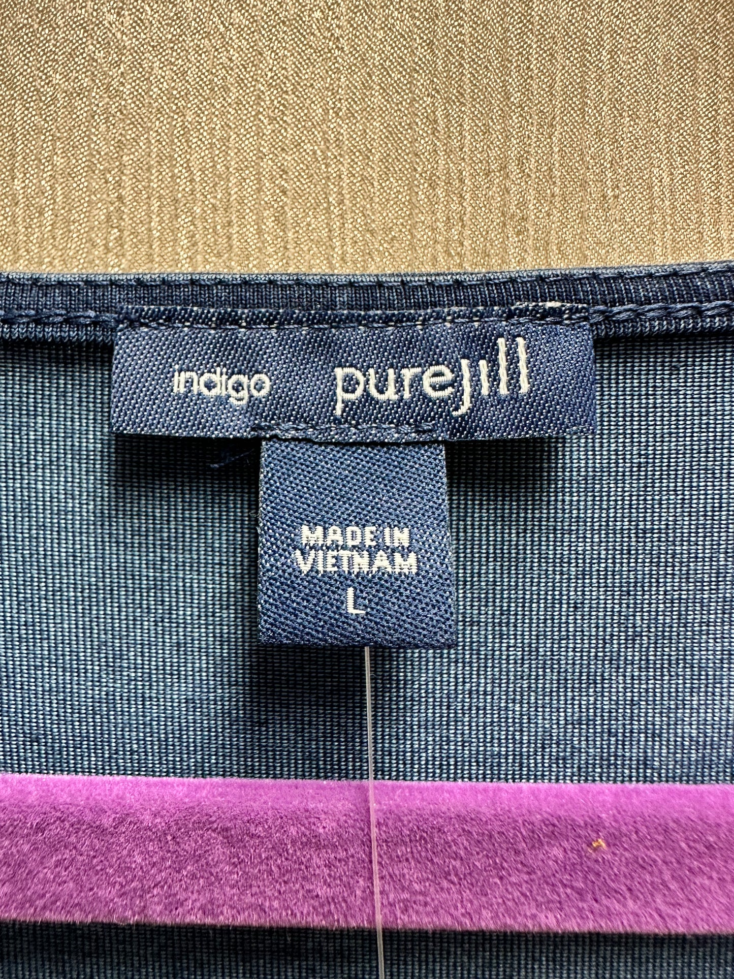 NWT - PURE J JILL blue Indigo Lyocell Blend Long Sleeve V-Neck Tunic Dress - L