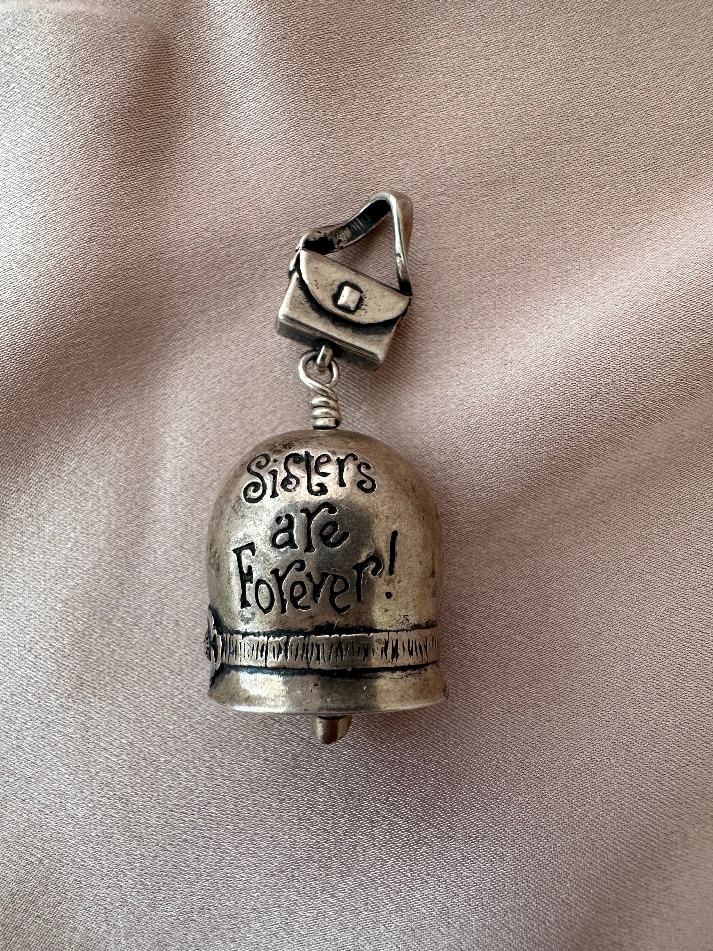 JJ JOHN Sterling 925 Sisters Are Forever The Bell Collection Bell Pendant Charm