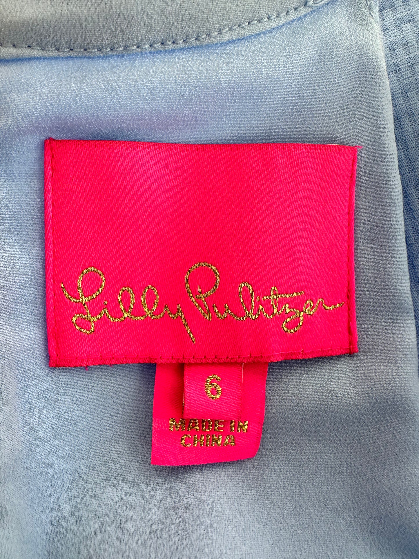 LILLY PULITZER blue peri Bead Embroidered Coral Jena Stretch Shift Dress - 6