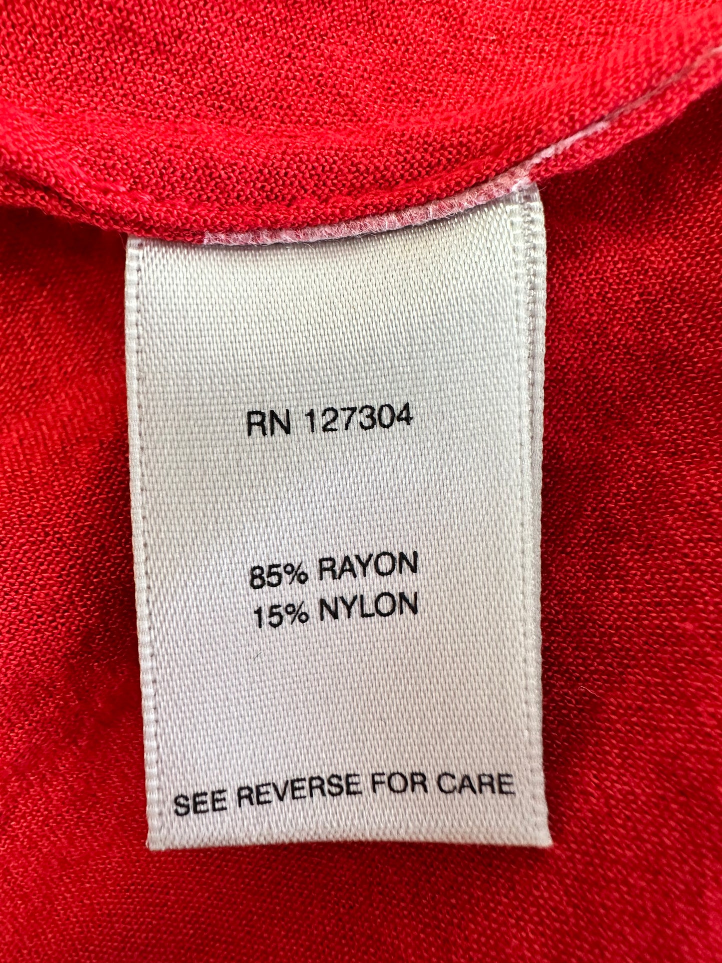 JOHN MARK red Rayon Nylon Blend Long Sleeve Roll Tab Oversized Top - M