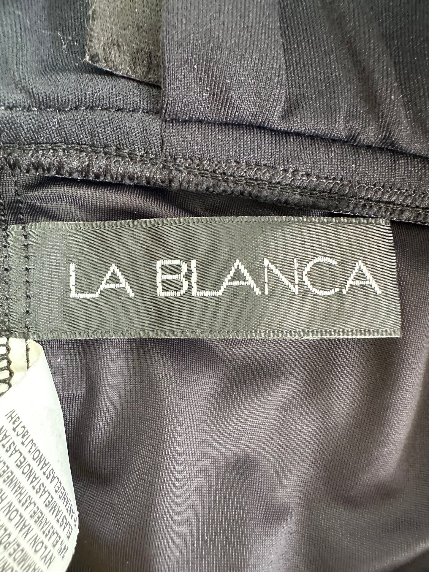 NWT - LA BLANCA black Island Goddess Multi-Strap Cross-Back Swimsuit - 16
