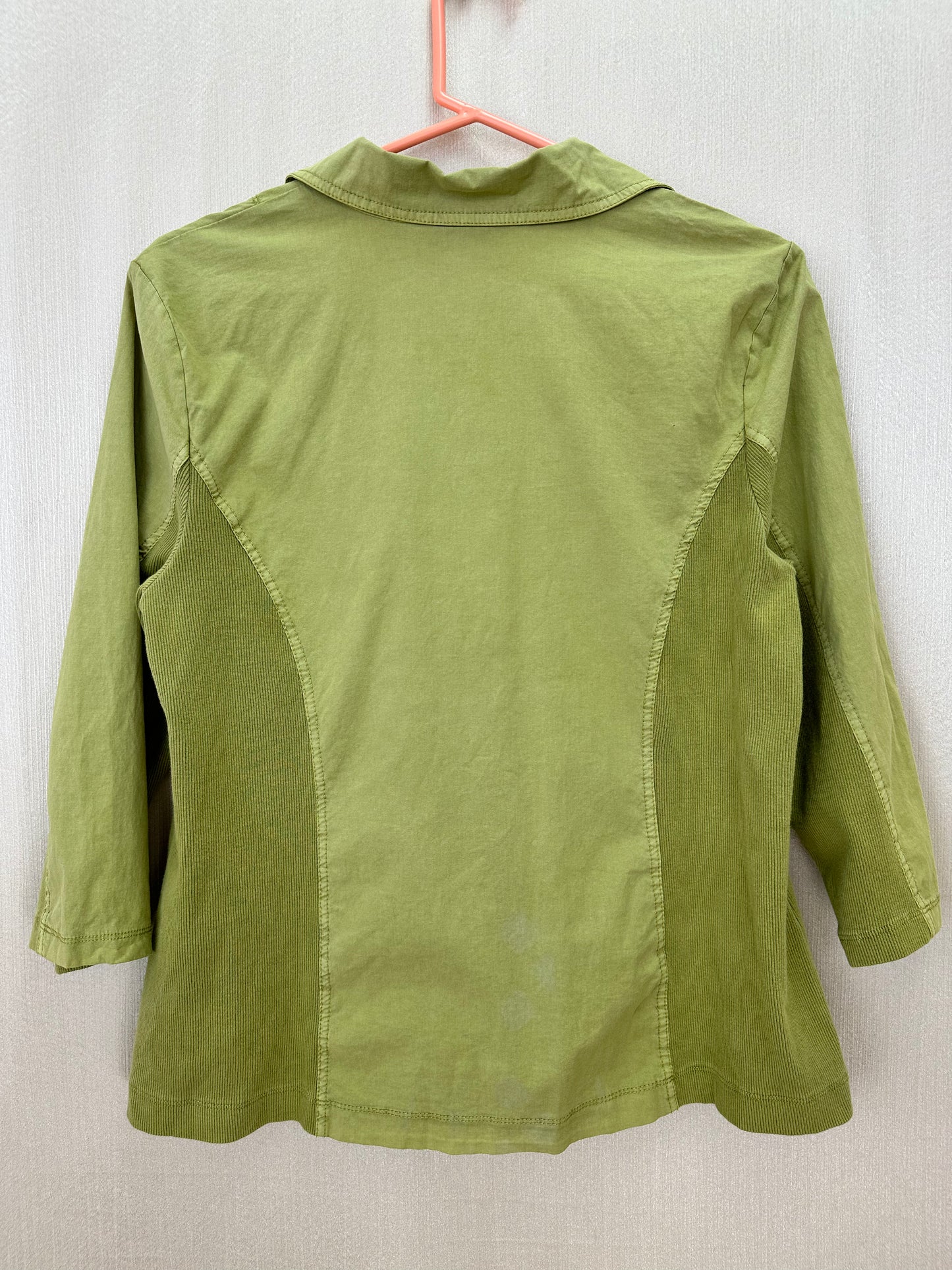 NWT - CHICOS ZENERY green Rib Mix 3/4 Sleeve Rita Blazer Jacket - 2 | US 12 / L