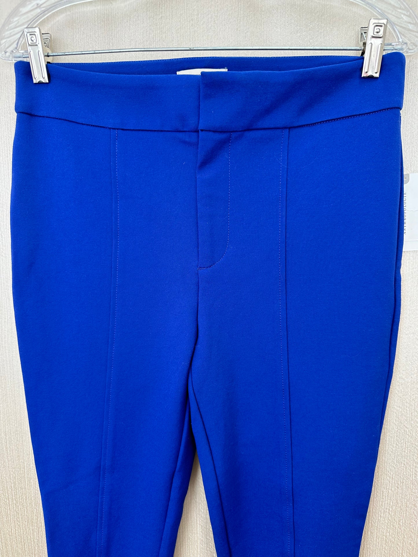NWT - ANTRHOPOLOGIE blue Seam Front Zip Ankle Essential Slim Pants - US 6