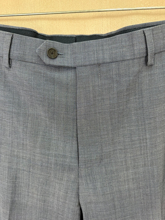 NWT - JOS A BANK blue Flat Front Open UNHEMMED Traveler 37.5 Pants - 35R
