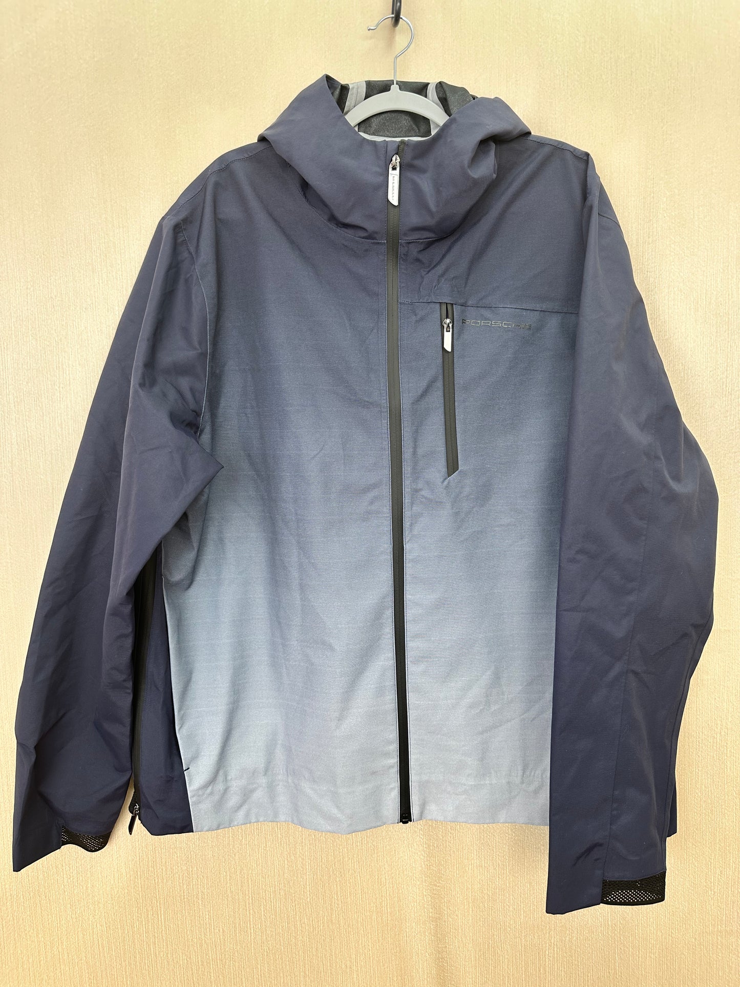PORSCHE navy blue Ombre Turbo Collection Unisex Rain Jacket - US XXL